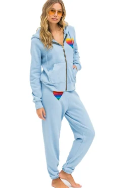 Hoodies | Hoodies | Aviator Nation RAINBOW HEART STITCH ZIP HOODIE - ICE