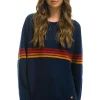 Sweatshirts | Aviator Nation RAINBOW STRIPE 4 UNISEX CASHMERE SWEATER - MIDNIGHT