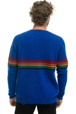 Sweatshirts | Aviator Nation RAINBOW STRIPE 6 UNISEX CASHMERE SWEATER- LAPIS LAPISSweatshirtAviatorNation