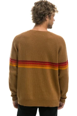 Sweatshirts | Aviator Nation RAINBOW STRIPE 4 UNISEX CASHMERE SWEATER - BUTTERSCOTCH