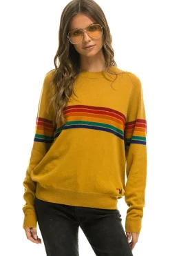Sweatshirts | Aviator Nation RAINBOW STRIPE 6 UNISEX LIGHT CASHMERE SWEATER - HARVEST