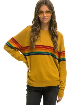 Sweatshirts | Aviator Nation RAINBOW STRIPE 6 UNISEX LIGHT CASHMERE SWEATER - HARVEST