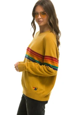 Sweatshirts | Aviator Nation RAINBOW STRIPE 6 UNISEX LIGHT CASHMERE SWEATER - HARVEST