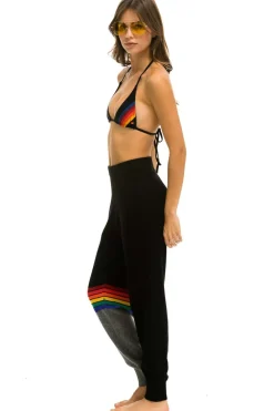 Sweatpants | Aviator Nation RAINBOW STRIPE CASHMERE LIGHT SWEATER PANT- BLACK // CHARCOAL BLACK//CHARCOALWomen'sSweatpantsAviatorNation