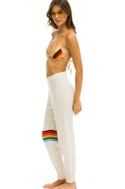 Sweatpants | Aviator Nation RAINBOW STRIPE CASHMERE LIGHT SWEATER PANT- VINTAGE WHITE VINTAGEWHITEWomensSweatpantsAviatorNation