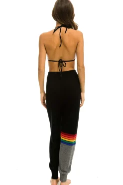 Sweatpants | Aviator Nation RAINBOW STRIPE CASHMERE LIGHT SWEATER PANT- BLACK // CHARCOAL BLACK//CHARCOALWomen'sSweatpantsAviatorNation
