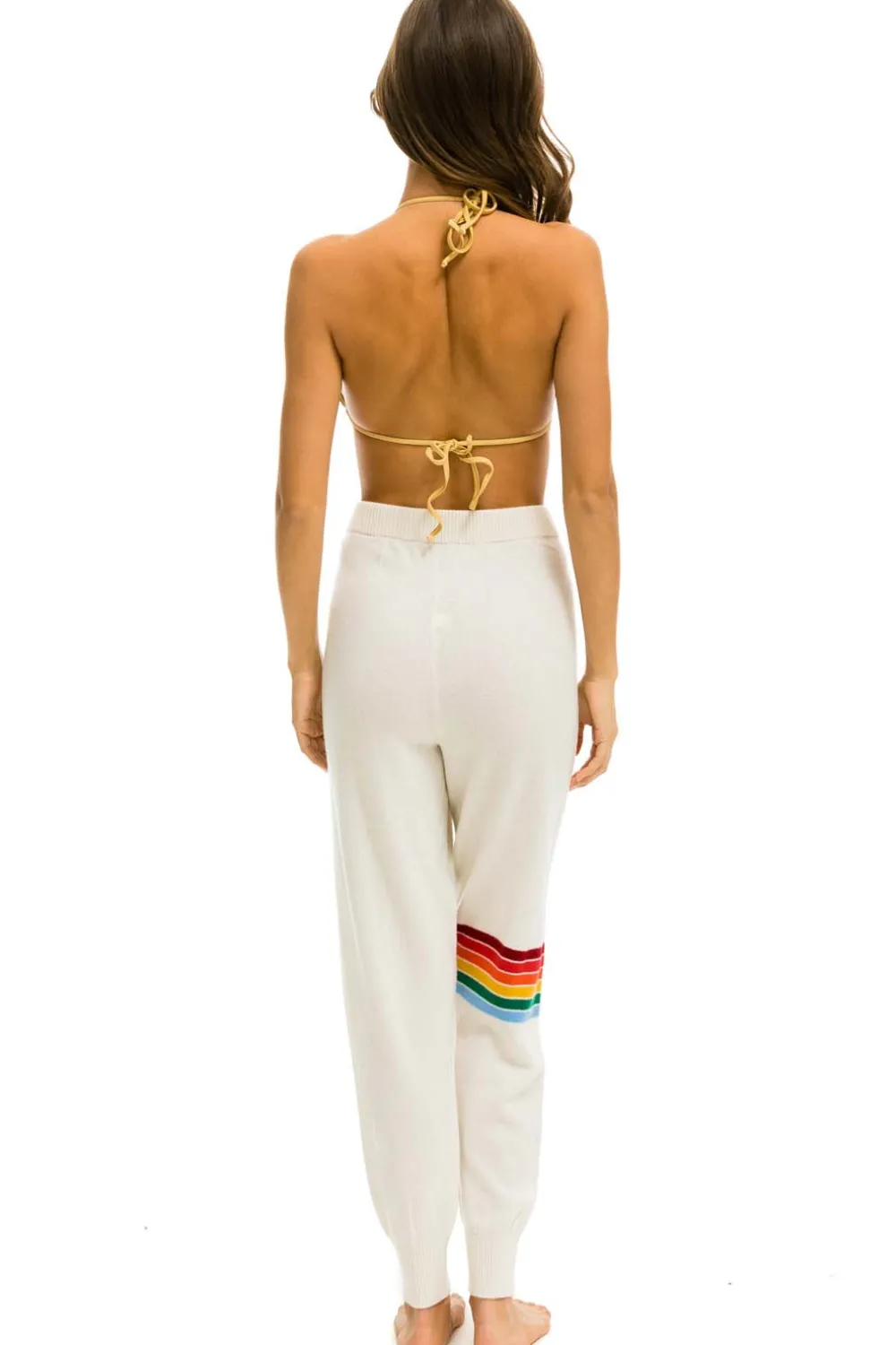 Sweatpants | Aviator Nation RAINBOW STRIPE CASHMERE LIGHT SWEATER PANT- VINTAGE WHITE VINTAGEWHITEWomensSweatpantsAviatorNation