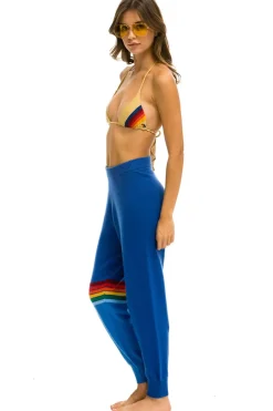 Sweatpants | Aviator Nation RAINBOW STRIPE CASHMERE LIGHT SWEATER PANT - VINTAGE BLUE VINTAGEBLUE