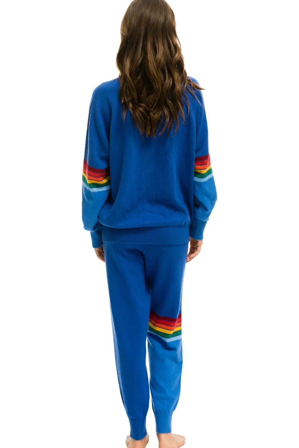 Sweatpants | Aviator Nation RAINBOW STRIPE CASHMERE LIGHT SWEATER PANT - VINTAGE BLUE VINTAGEBLUE