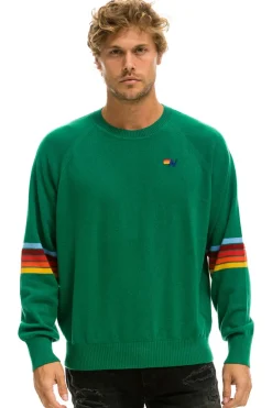 Sweatshirts | Aviator Nation RAINBOW STRIPE SLEEVE UNISEX CASHMERE LIGHT SWEATER - AMAZON
