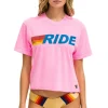 Boyfriend Tees | Tees | Aviator Nation RIDE LOGO BOYFRIEND TEE - NEON PINK NEONPINK