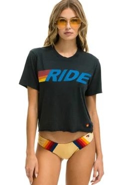 Boyfriend Tees | Tees | Aviator Nation RIDE LOGO BOYFRIEND TEE - CHAR