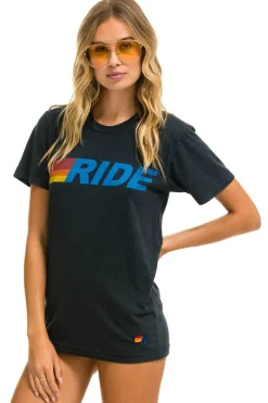 Tees | Tees | Aviator Nation RIDE LOGO TEE - CHARCOAL