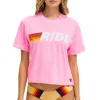 Boyfriend Tees | Tees | Aviator Nation RIDE LOGO WHITE BOYFRIEND TEE - NEON PINK NEONPINK