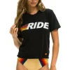 Boyfriend Tees | Tees | Aviator Nation RIDE LOGO WHITE BOYFRIEND TEE - BLACK