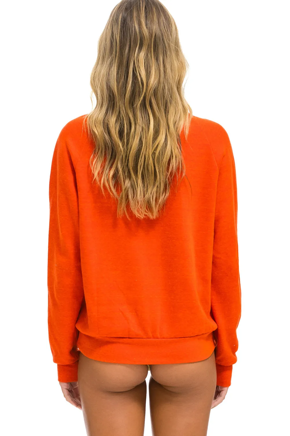 Sweatshirts | Sweatshirts | Aviator Nation RIDE LOGO WHITE CREW SWEATSHIRT - ORANGE