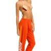 Sweatpants | Aviator Nation RIDE LOGO WHITE SWEATPANTS - ORANGE