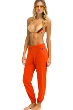 Sweatpants | Aviator Nation RIDE LOGO WHITE SWEATPANTS - ORANGE