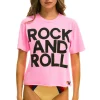 Boyfriend Tees | Tees | Aviator Nation ROCK AND ROLL BOYFRIEND TEE - NEON PINK NEONPINK