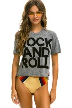 Boyfriend Tees | Tees | Aviator Nation ROCK AND ROLL BOYFRIEND TEE - HEATHER GREY HEATHERGREY