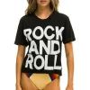 Boyfriend Tees | Tees | Aviator Nation ROCK AND ROLL BOYFRIEND TEE - BLACK