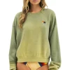 Sweatshirts | Sweatshirts | Aviator Nation RUGBY STITCH RELAXED CREW SWEATSHIRT - FADED ARMY FADEDARMY