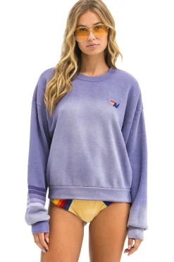 Sweatshirts | Sweatshirts | Aviator Nation RUGBY STITCH RELAXED CREW SWEATSHIRT - FADED GRAPE FADEDGRAPE