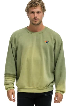 Sweatshirts | Sweatshirts | Aviator Nation RUGBY STITCH RELAXED CREW SWEATSHIRT - FADED ARMY FADEDARMY