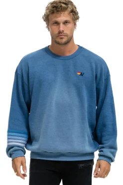Sweatshirts | Sweatshirts | Aviator Nation RUGBY STITCH RELAXED CREW SWEATSHIRT - FADED WATER FADEDWATER