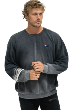 Sweatshirts | Sweatshirts | Aviator Nation RUGBY STITCH RELAXED CREW SWEATSHIRT - FADED SMOKE FADEDSMOKE