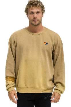 Sweatshirts | Sweatshirts | Aviator Nation RUGBY STITCH RELAXED CREW SWEATSHIRT - FADED TAN FADEDTAN