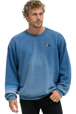 Sweatshirts | Sweatshirts | Aviator Nation RUGBY STITCH RELAXED CREW SWEATSHIRT - FADED WATER FADEDWATER