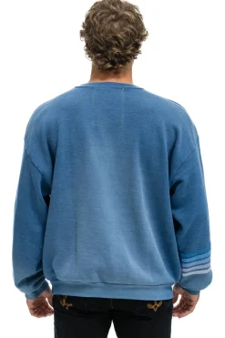 Sweatshirts | Sweatshirts | Aviator Nation RUGBY STITCH RELAXED CREW SWEATSHIRT - FADED WATER FADEDWATER