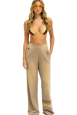 Sweatpants | Aviator Nation RUGBY STITCH WIDE LEG POCKET SWEATPANTS - FADED TAN FADEDTAN