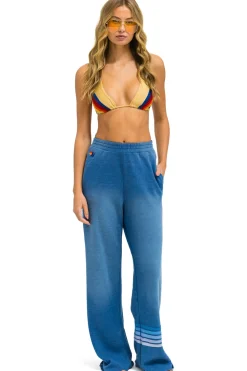 Sweatpants | Aviator Nation RUGBY STITCH WIDE LEG POCKET SWEATPANTS - FADED WATER FADEDWATER