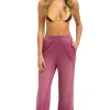 Sweatpants | Aviator Nation RUGBY STITCH WIDE LEG POCKET SWEATPANTS - FADED BERRY FADEDBERRY