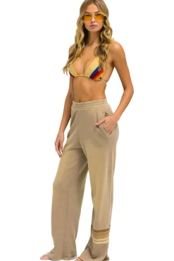 Sweatpants | Aviator Nation RUGBY STITCH WIDE LEG POCKET SWEATPANTS - FADED TAN FADEDTAN