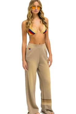 Sweatpants | Aviator Nation RUGBY STITCH WIDE LEG POCKET SWEATPANTS - FADED TAN FADEDTAN