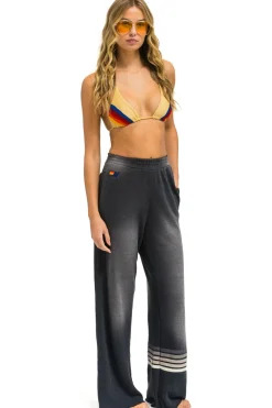 Sweatpants | Aviator Nation RUGBY STITCH WIDE LEG POCKET SWEATPANTS - FADED SMOKE FADEDSMOKE