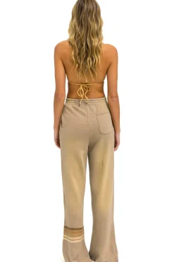 Sweatpants | Aviator Nation RUGBY STITCH WIDE LEG POCKET SWEATPANTS - FADED TAN FADEDTAN