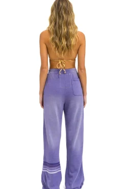 Sweatpants | Aviator Nation RUGBY STITCH WIDE LEG POCKET SWEATPANTS - FADED GRAPE FADEDGRAPE