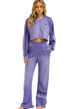 Sweatpants | Aviator Nation RUGBY STITCH WIDE LEG POCKET SWEATPANTS - FADED GRAPE FADEDGRAPE
