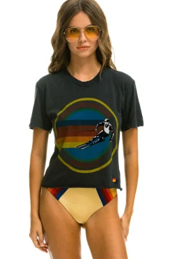 Boyfriend Tees | Aviator Nation SIGNATURE ASPEN  BOYFRIEND TEE - CHARCOAL