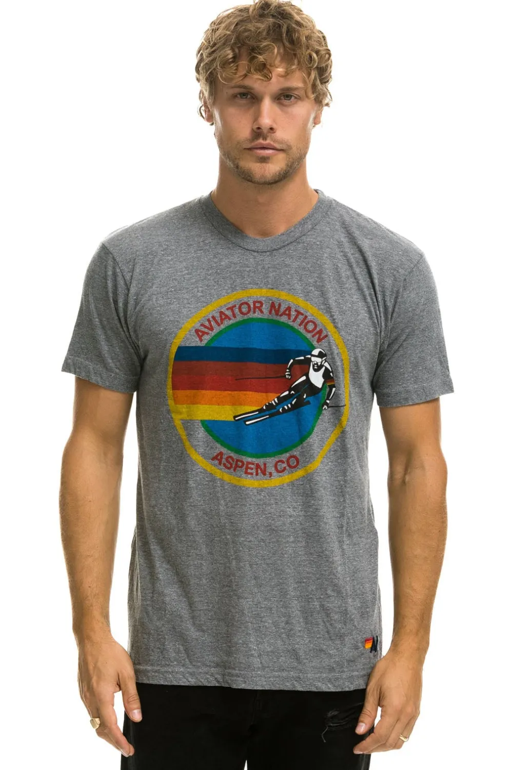 Tees | Tees | Aviator Nation SIGNATURE ASPEN TEE - HEATHER GREY HEATHERGREY