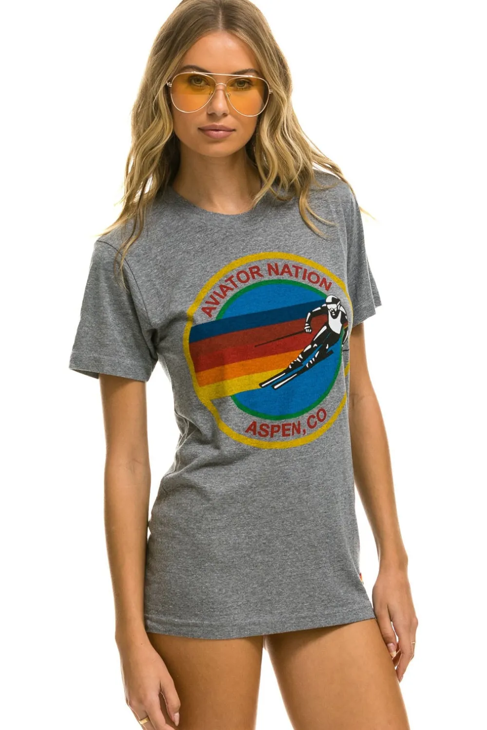 Tees | Tees | Aviator Nation SIGNATURE ASPEN TEE - HEATHER GREY HEATHERGREY