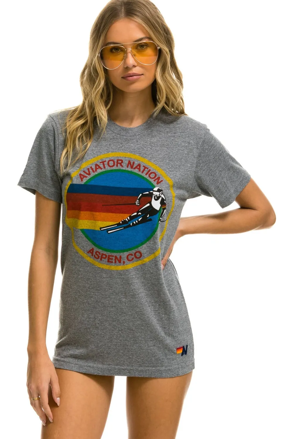 Tees | Tees | Aviator Nation SIGNATURE ASPEN TEE - HEATHER GREY HEATHERGREY