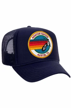 Trucker Hats | Trucker Hats | Aviator Nation SIGNATURE AUSTIN TRUCKER HAT sick!Allofourproductsgothroughanintensebreaking-downprocessthatgivesthemavintagefeelyou'lllovebecauseit'sbrokeninfromdayoneofwearingit.Allofourhatsareadjustable!