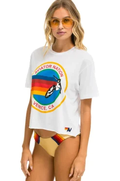 Boyfriend Tees | Tees | Aviator Nation SIGNATURE BOYFRIEND TEE - WHITE