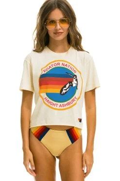 Boyfriend Tees | Aviator Nation SIGNATURE HAIGHT ASHBURY BOYFRIEND TEE - VINTAGE WHITE VINTAGEWHITE
