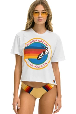 Boyfriend Tees | Aviator Nation SIGNATURE LA JOLLA BOYFRIEND TEE - WHITE